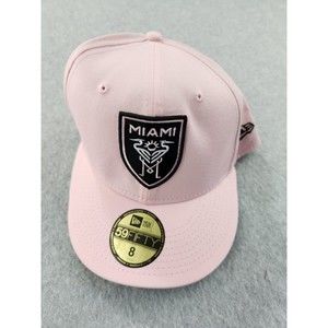 New Era 9Fifty MLS Inter Miami CF Pink  Hat Fitted‎ Soccer Fan Size 8 MESSI